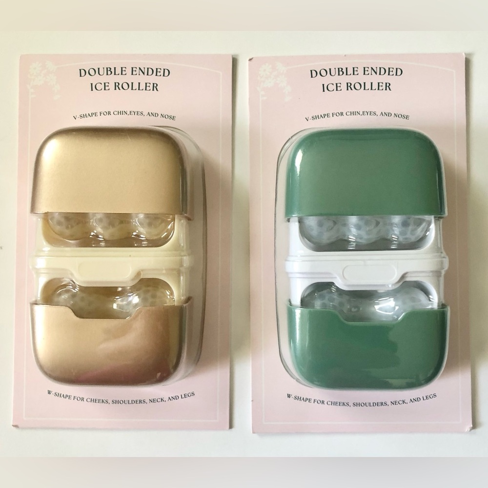 🌹🍃 (2) New Double Ended Green & Gold Ice Rollers ~ Target Bullseye Collection🍃🌹